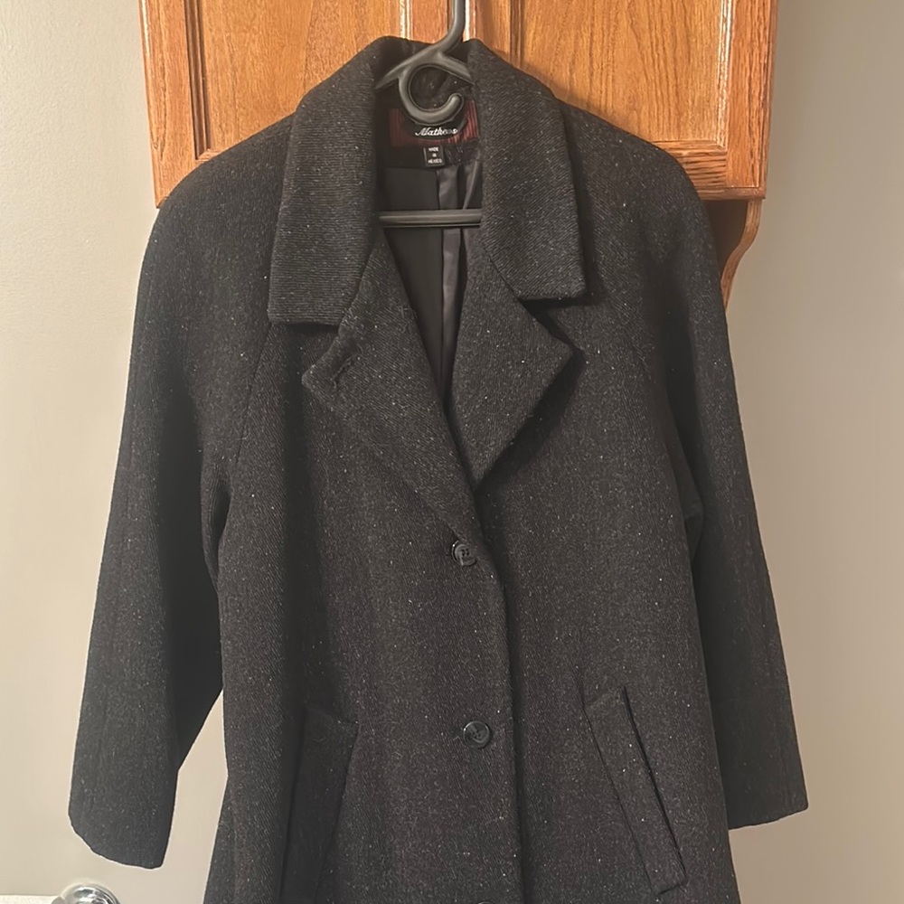 Black Wool Blend Women's Coat